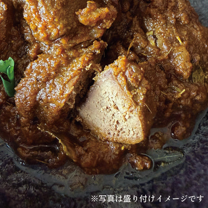 マトンレバーペッパーマサラ。レバー断面。
