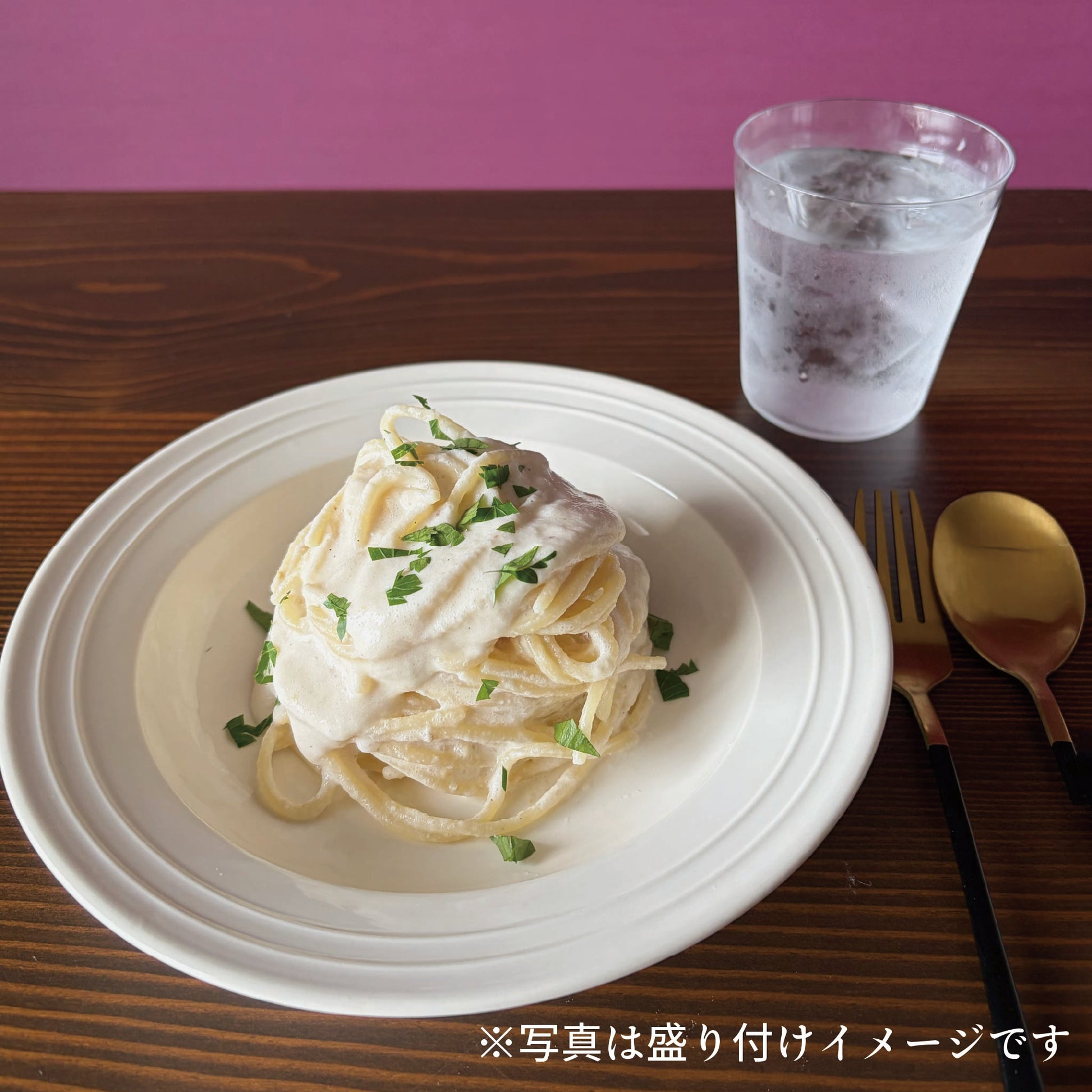 海老＆ピュアホワイトのバニラクリームソース。冷製パスタにしても◎